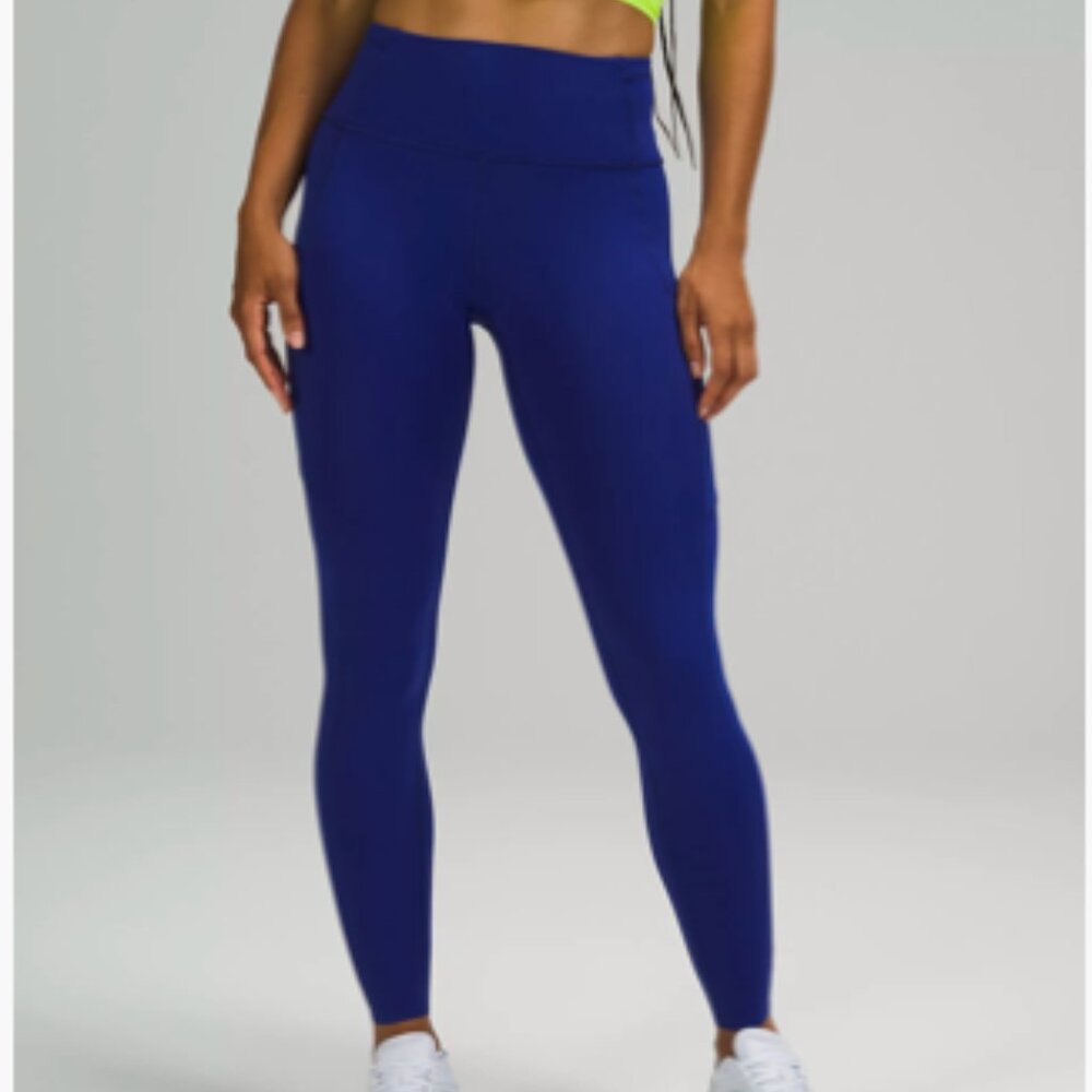 LULULEMON FAST AND FREE HIGH RISE TIGHT SIZE 8 IN BRIGHT BLUE